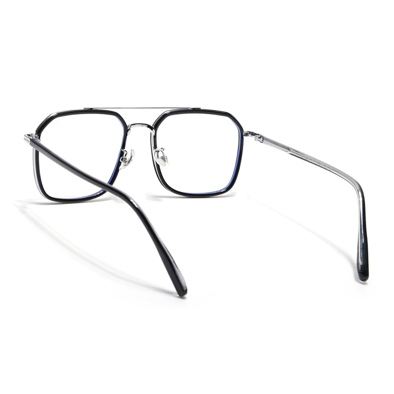 Voyage Maverick Black & Silver Wayfarer Eyeglasses for Men & Women - MG5133-C2