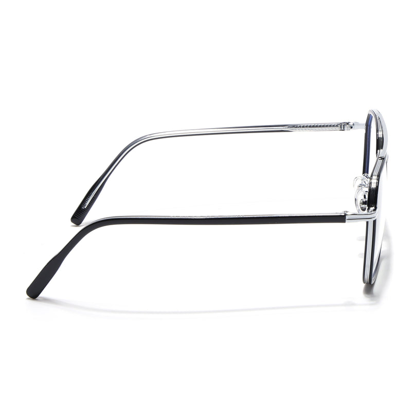 Voyage Maverick Black & Silver Wayfarer Eyeglasses for Men & Women - MG5133-C2