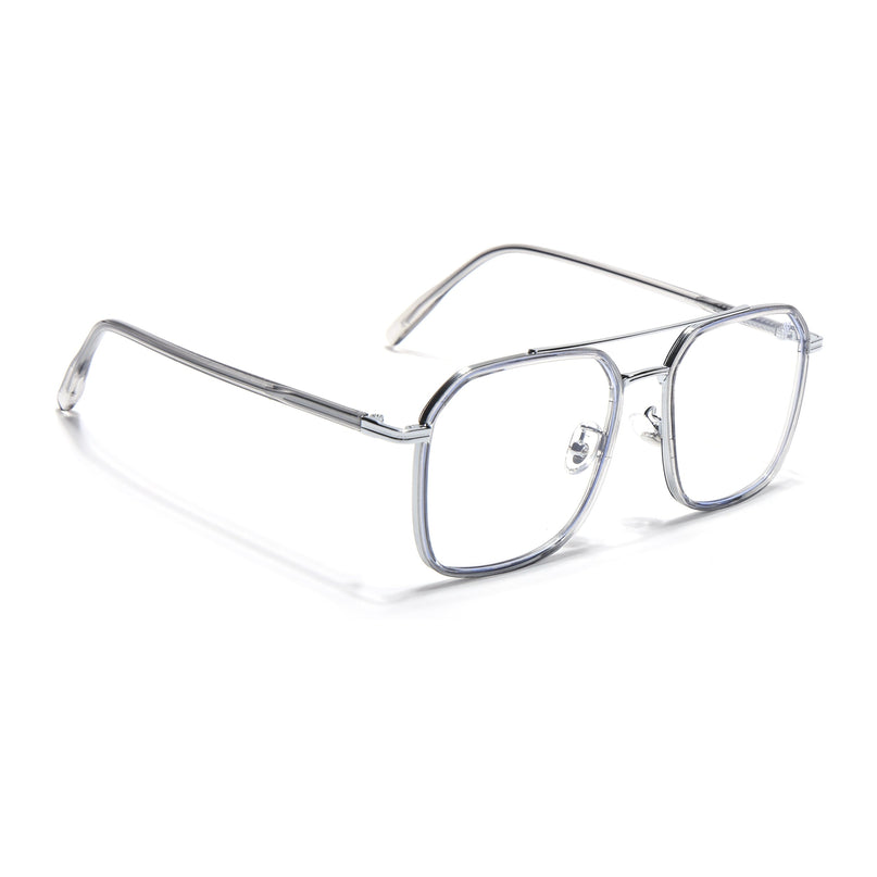 Voyage Maverick Grey & Silver Wayfarer Eyeglasses for Men & Women - MG5134-C3