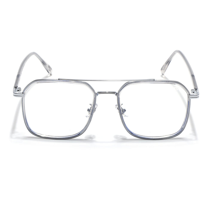 Voyage Maverick Grey & Silver Wayfarer Eyeglasses for Men & Women - MG5134-C3