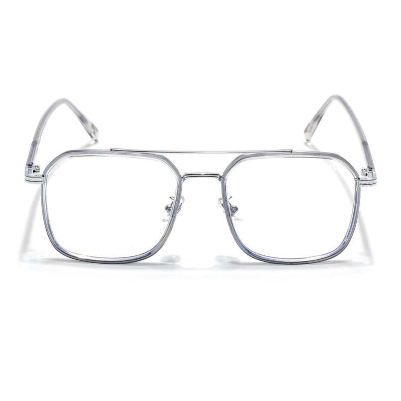 Voyage Maverick Grey & Silver Wayfarer Eyeglasses for Men & Women - MG5134-C3