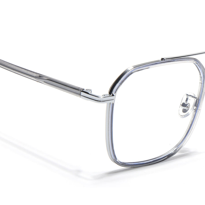Voyage Maverick Grey & Silver Wayfarer Eyeglasses for Men & Women - MG5134-C3