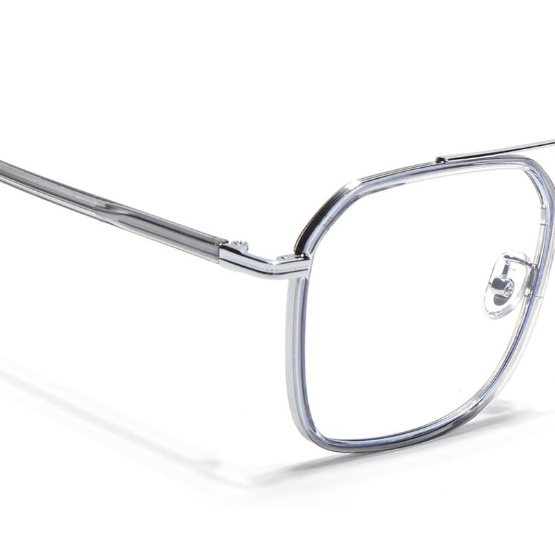 Voyage Maverick Grey & Silver Wayfarer Eyeglasses for Men & Women - MG5134-C3