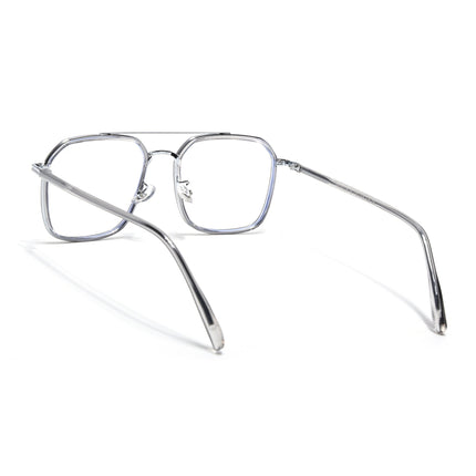 Voyage Maverick Grey & Silver Wayfarer Eyeglasses for Men & Women - MG5134-C3