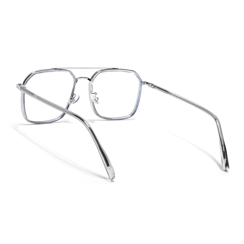 Voyage Maverick Grey & Silver Wayfarer Eyeglasses for Men & Women - MG5134-C3