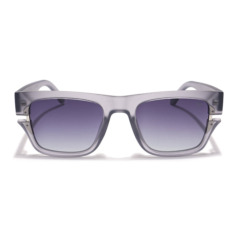 Wayfarer Polarized Sunglasses (Grey & Clear Lens | Grey Frame - PMG6046)