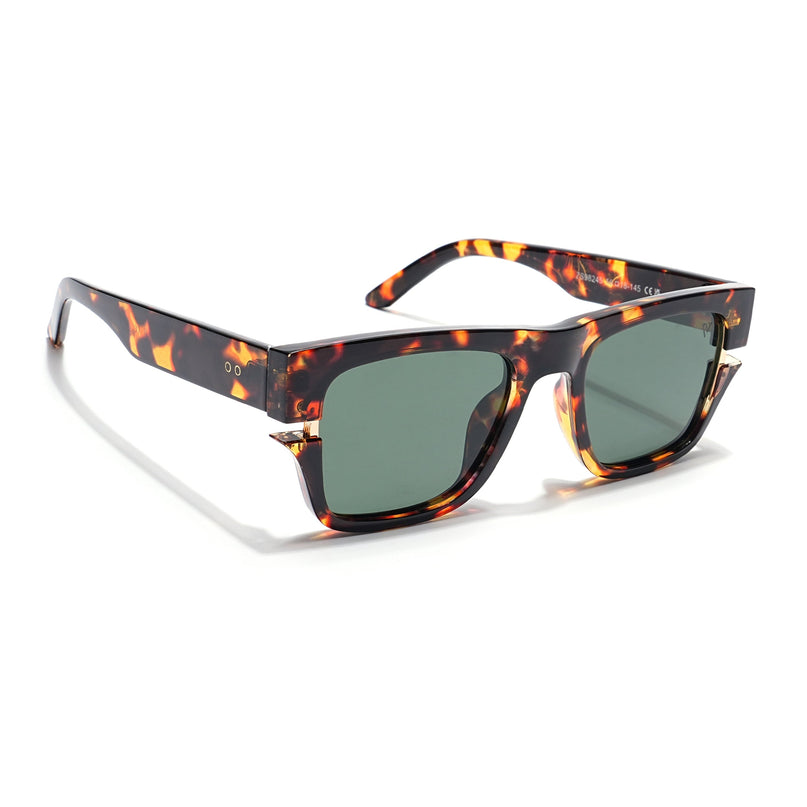 Wayfarer Polarized Sunglasses (Green Lens | Demi  Brown Frame - PMG6047)