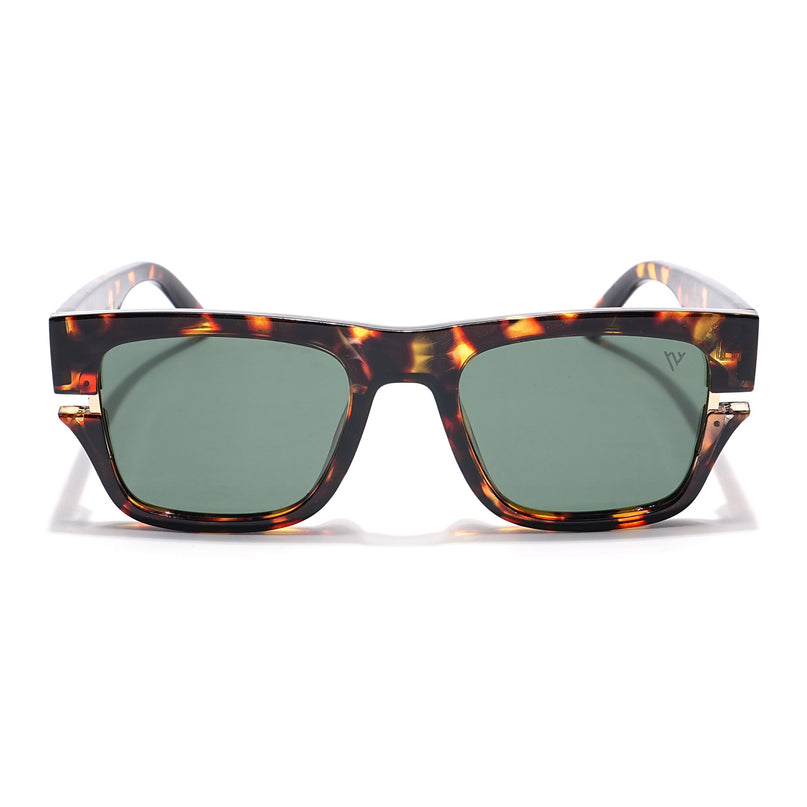 Wayfarer Polarized Sunglasses (Green Lens | Demi  Brown Frame - PMG6047)
