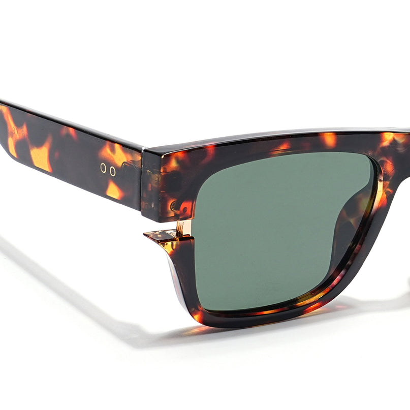 Wayfarer Polarized Sunglasses (Green Lens | Demi  Brown Frame - PMG6047)