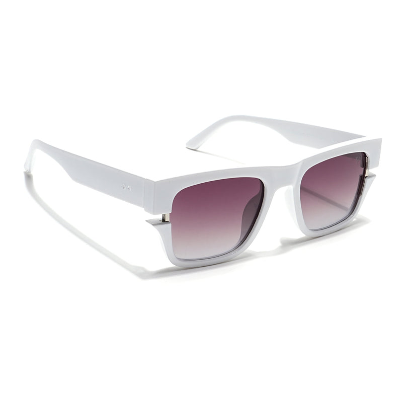 Wayfarer Polarized Sunglasses (Brown & Clear Lens | White Frame - PMG6048)