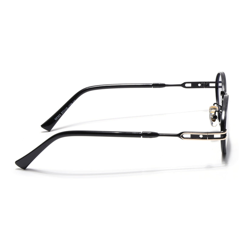 Oval Sunglasses for Men & Women (Grey Lens | Black & Golden Frame - MG6887)