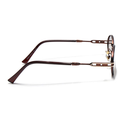 Oval Sunglasses for Men & Women (Brown Lens | Brown & Golden Frame - MG6888)