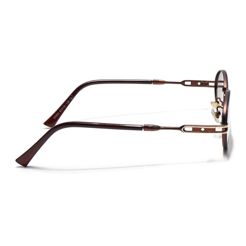 Oval Sunglasses for Men & Women (Brown Lens | Brown & Golden Frame - MG6888)