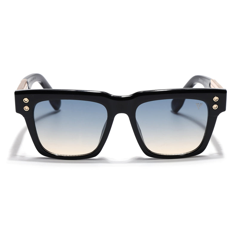 Rizzler | Black Square Sunglasses | Blue & Brown Lens - MG7594