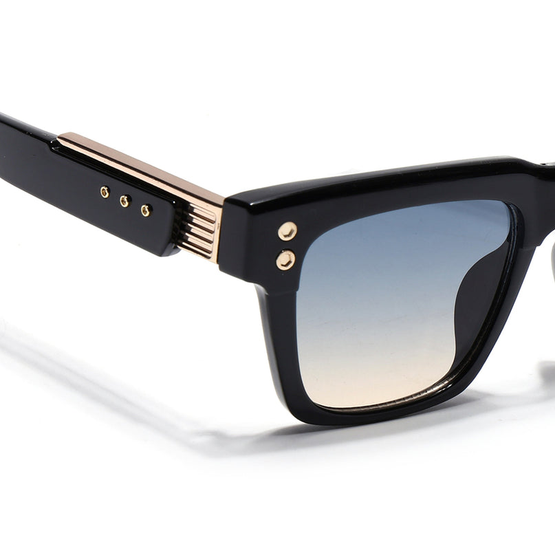 Rizzler | Black Square Sunglasses | Blue & Brown Lens - MG7594