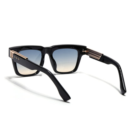 Rizzler | Black Square Sunglasses | Blue & Brown Lens - MG7594