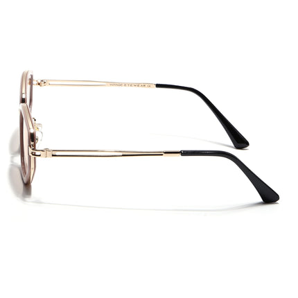 Vynna | Pink & Golden Hexagonal Sunglasses | Pink Lens - MG7599