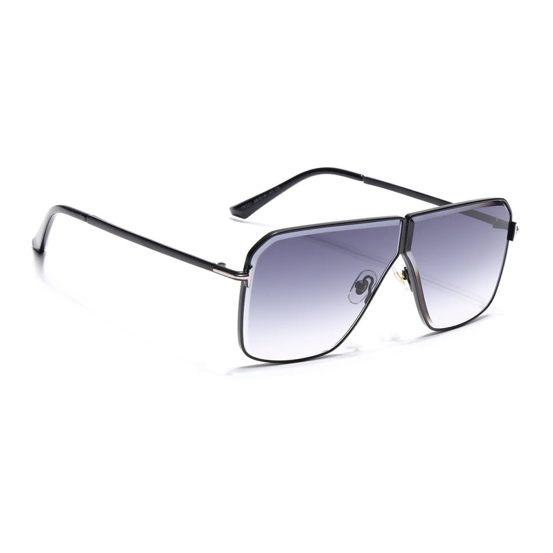 Wayfarer Sunglasses for Men & Women (Grey & Clear Lens | Black Frame - MG7316)