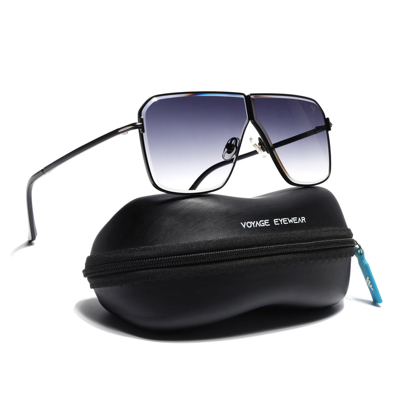 Wayfarer Sunglasses for Men & Women (Grey & Clear Lens | Black Frame - MG7316)