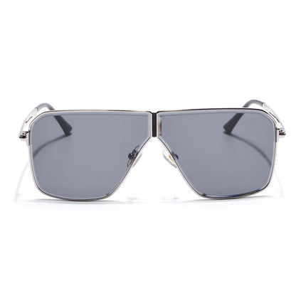 Wayfarer Sunglasses for Men & Women (Black Lens | Silver Frame - MG7317)