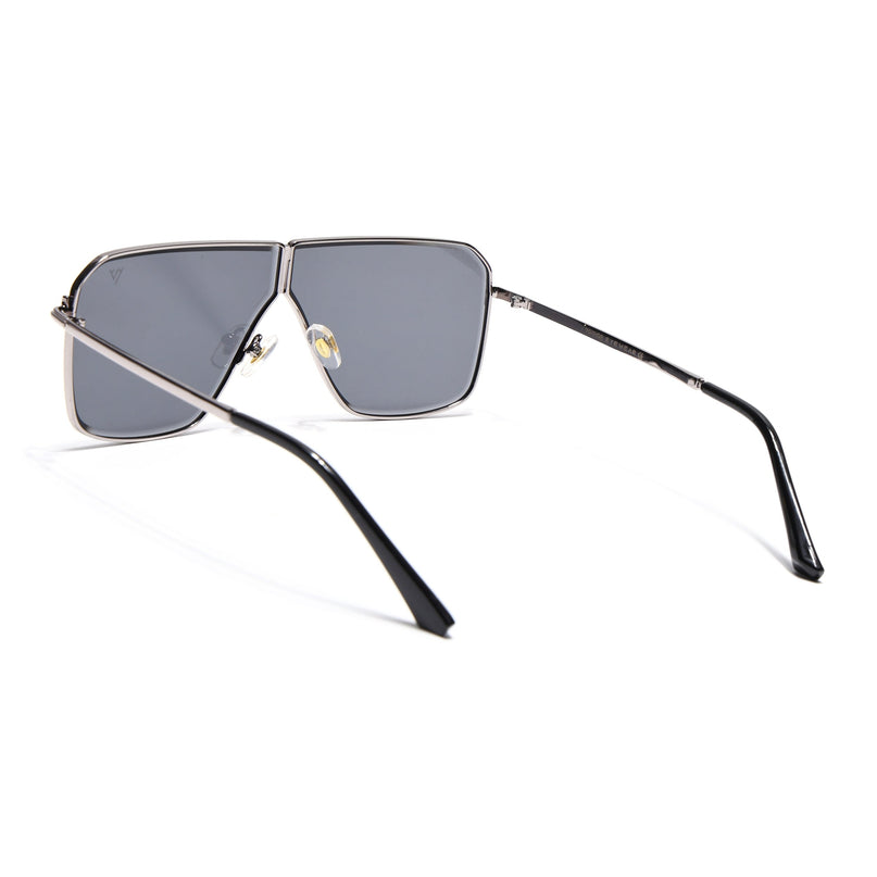 Wayfarer Sunglasses for Men & Women (Black Lens | Silver Frame - MG7317)