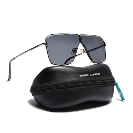 Wayfarer Sunglasses for Men & Women (Black Lens | Silver Frame - MG7317)