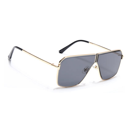 Wayfarer Sunglasses for Men & Women (Black Lens | Golden Frame - MG7318)