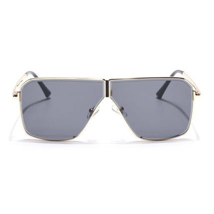 Wayfarer Sunglasses for Men & Women (Black Lens | Golden Frame - MG7318)