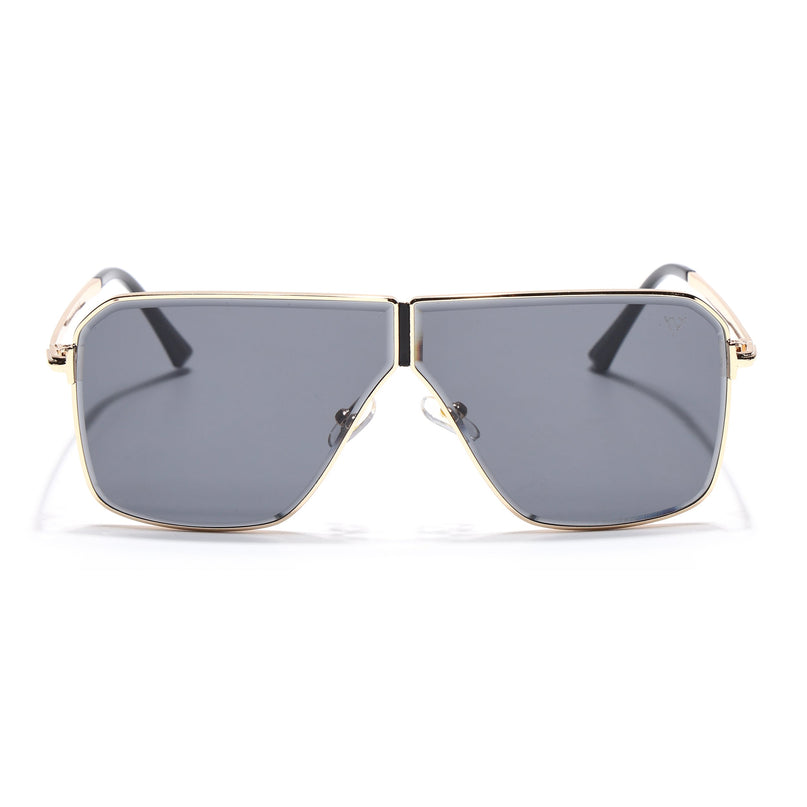 Wayfarer Sunglasses for Men & Women (Black Lens | Golden Frame - MG7318)
