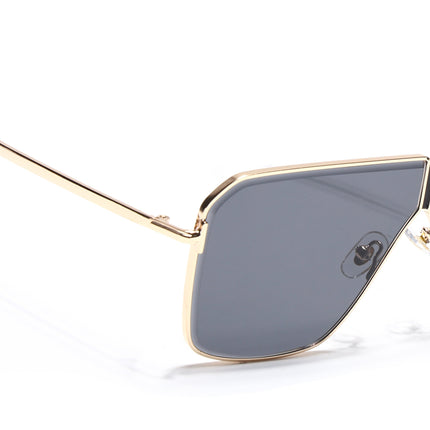 Wayfarer Sunglasses for Men & Women (Black Lens | Golden Frame - MG7318)