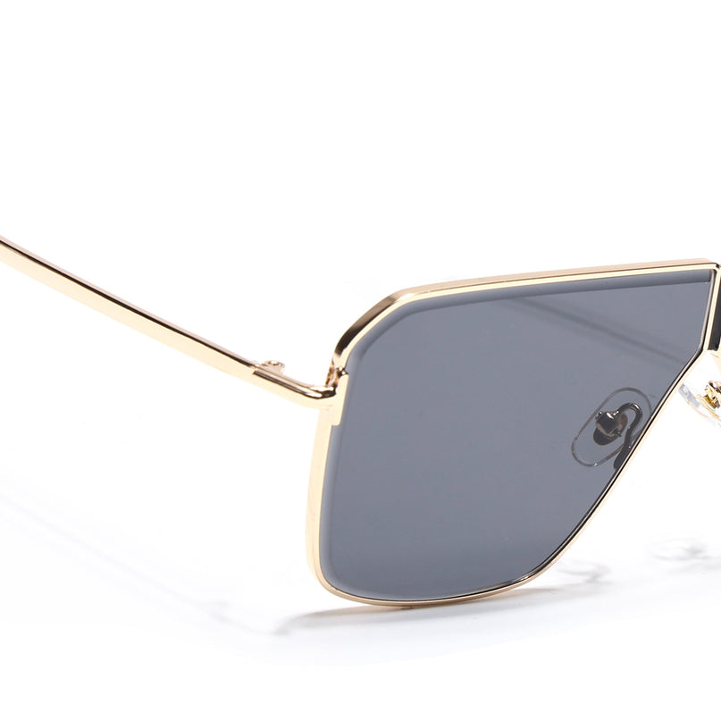 Wayfarer Sunglasses for Men & Women (Black Lens | Golden Frame - MG7318)