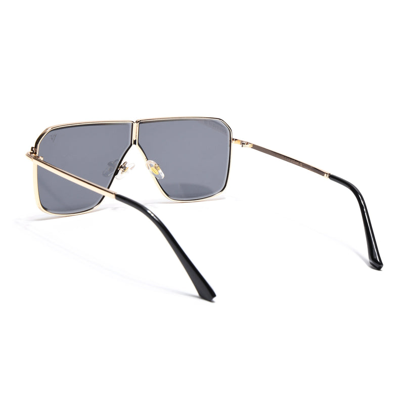 Wayfarer Sunglasses for Men & Women (Black Lens | Golden Frame - MG7318)