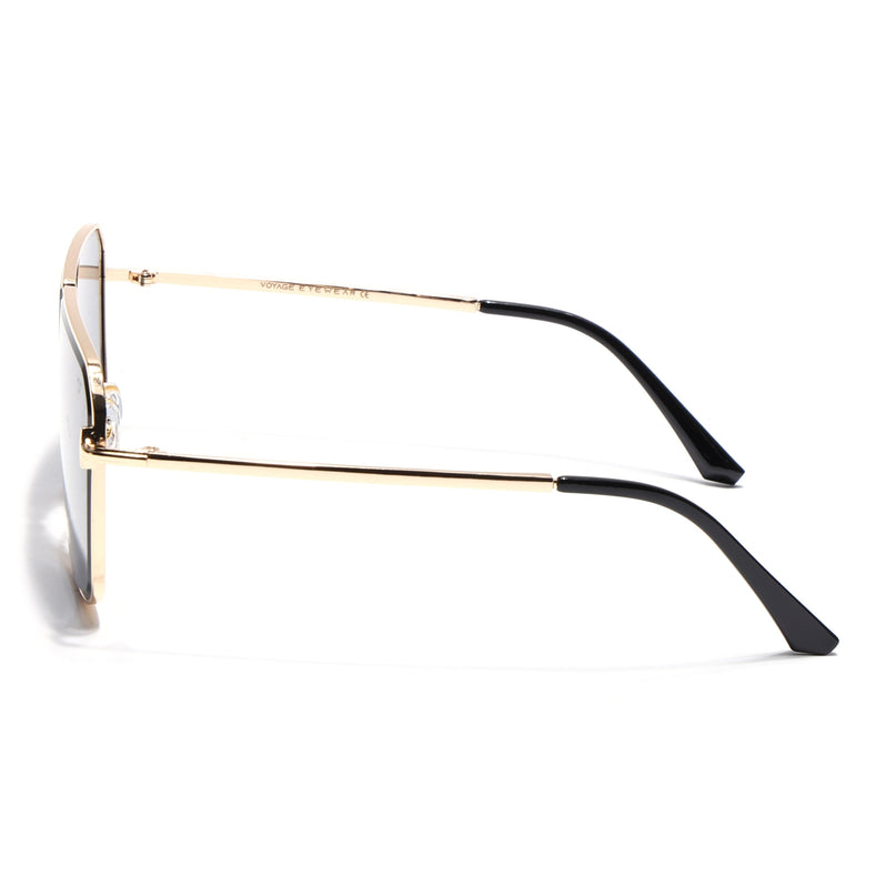 Wayfarer Sunglasses for Men & Women (Black Lens | Golden Frame - MG7318)