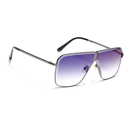 Wayfarer Sunglasses for Men & Women (Blue & Clear Lens | Grey Frame - MG7319)