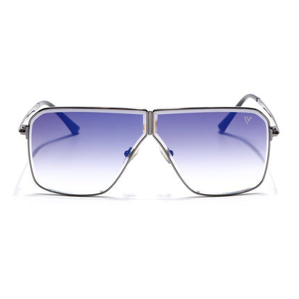 Wayfarer Sunglasses for Men & Women (Blue & Clear Lens | Grey Frame - MG7319)