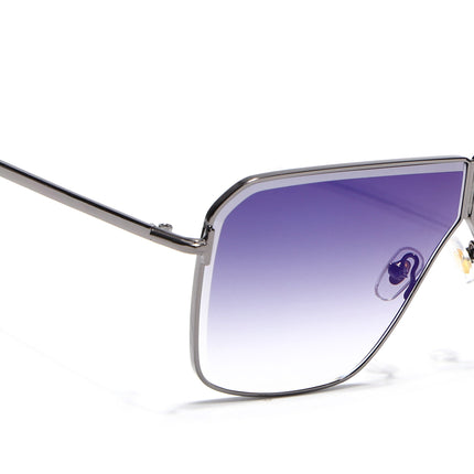 Wayfarer Sunglasses for Men & Women (Blue & Clear Lens | Grey Frame - MG7319)