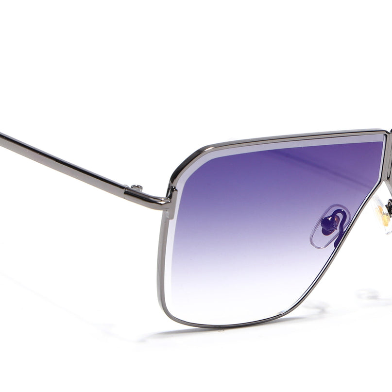 Wayfarer Sunglasses for Men & Women (Blue & Clear Lens | Grey Frame - MG7319)