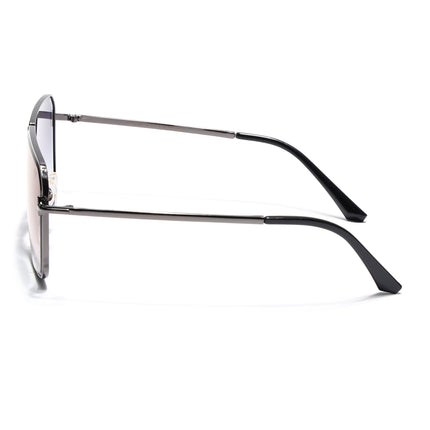 Wayfarer Sunglasses for Men & Women (Blue & Clear Lens | Grey Frame - MG7319)