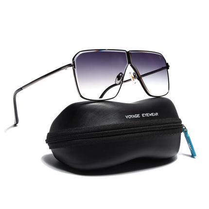 Wayfarer Sunglasses for Men & Women (Blue & Clear Lens | Grey Frame - MG7319)