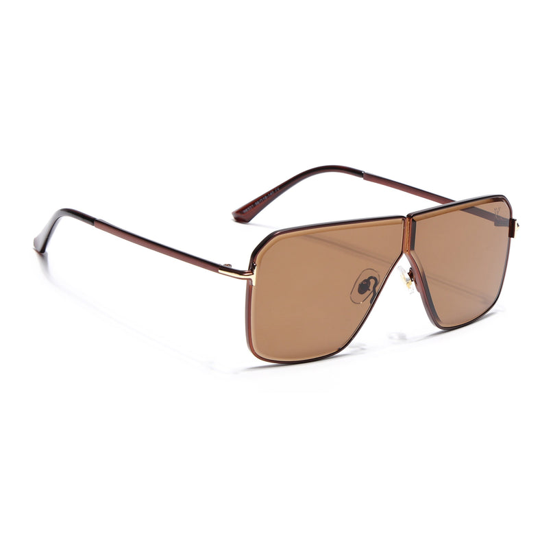 Wayfarer Sunglasses for Men & Women (Brown Lens | Brown Frame - MG7320)