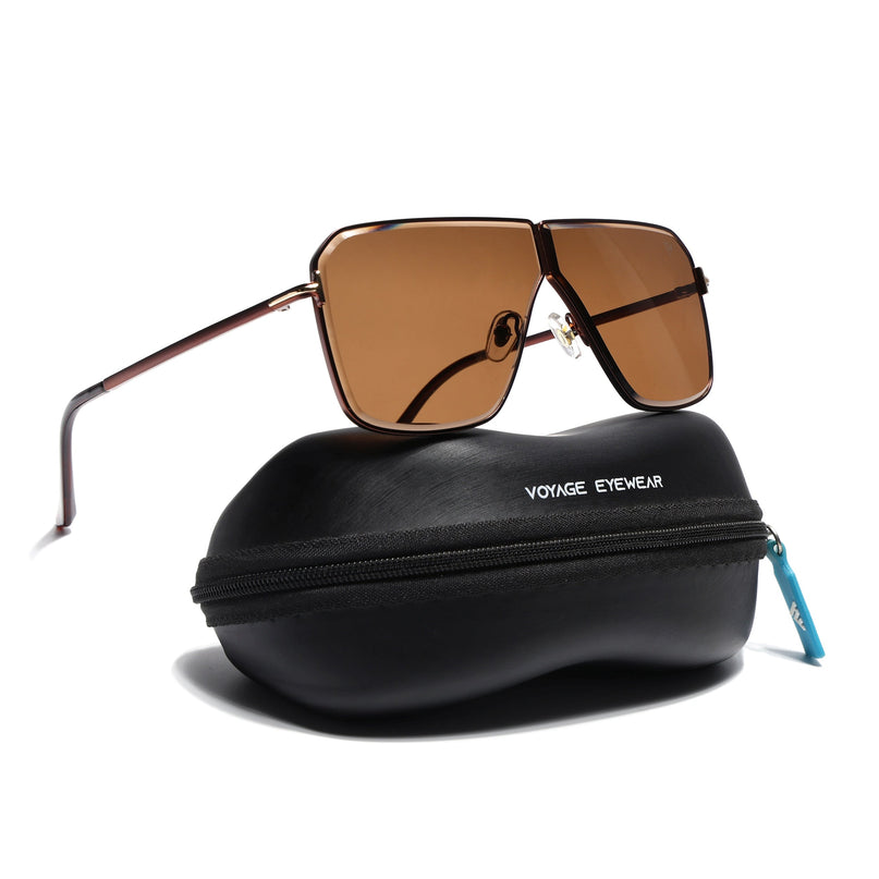 Wayfarer Sunglasses for Men & Women (Brown Lens | Brown Frame - MG7320)