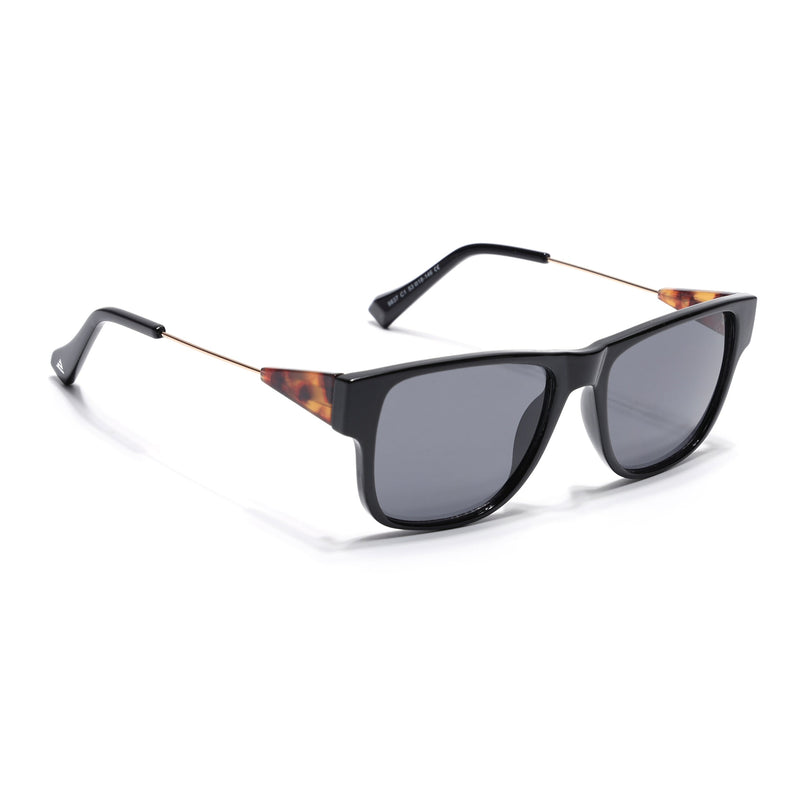 Square Sunglasses for Men & Women (Grey Lens | Black Frame - SLMG7235)