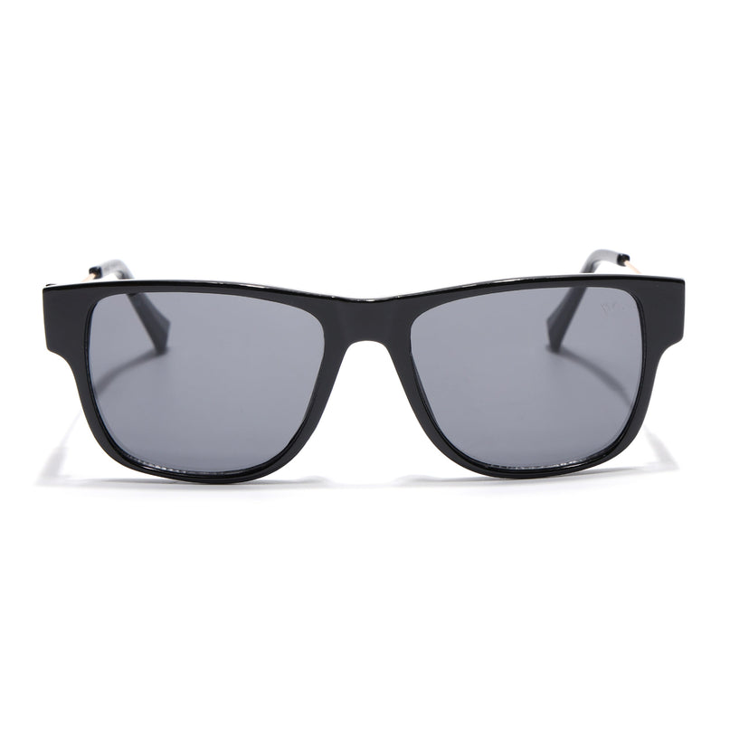 Square Sunglasses for Men & Women (Grey Lens | Black Frame - SLMG7235)