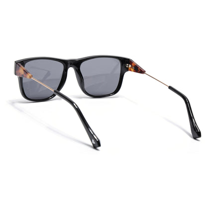 Square Sunglasses for Men & Women (Grey Lens | Black Frame - SLMG7235)