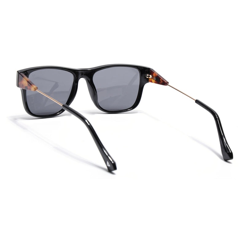 Square Sunglasses for Men & Women (Grey Lens | Black Frame - SLMG7235)