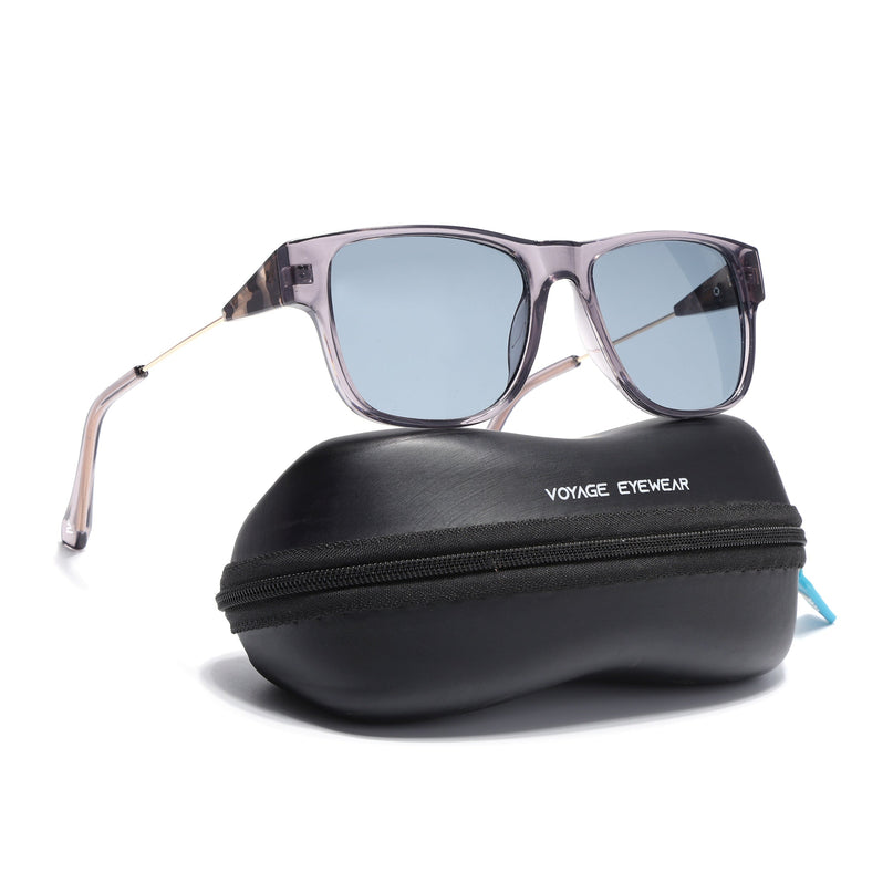 Square Sunglasses for Men & Women (Grey Lens | Grey Frame - SLMG7237)