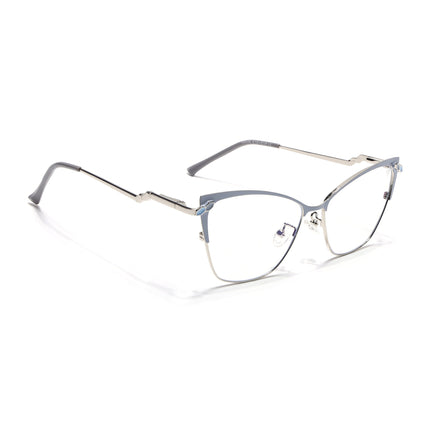Voyage Glam Sky Blue & Golden Cateye Eyeglasses for Women - MG4401-C5