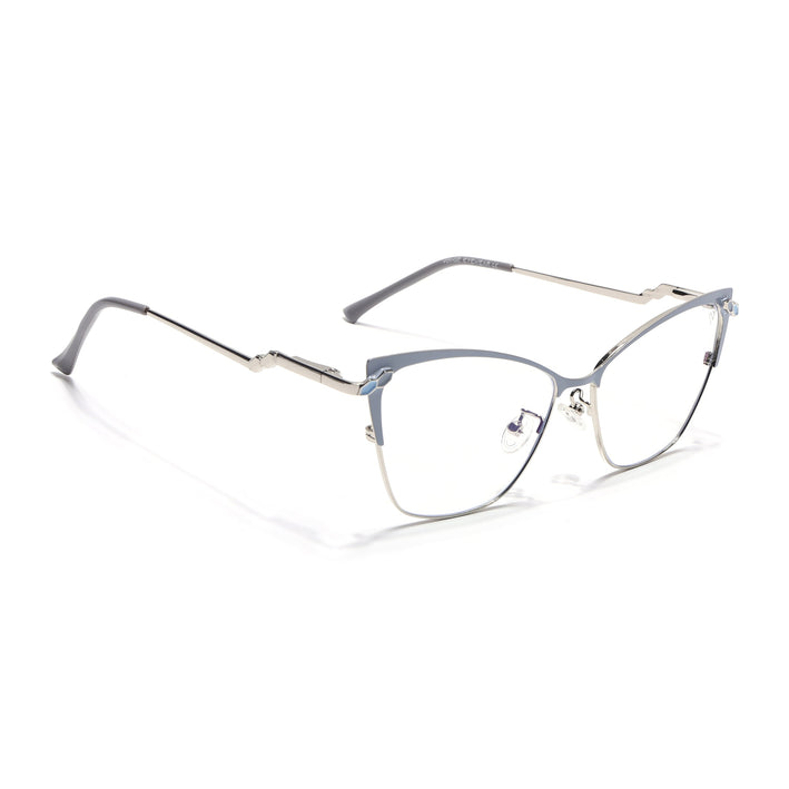 Voyage Glam Sky Blue & Golden Cateye Eyeglasses for Women - MG4401-C5