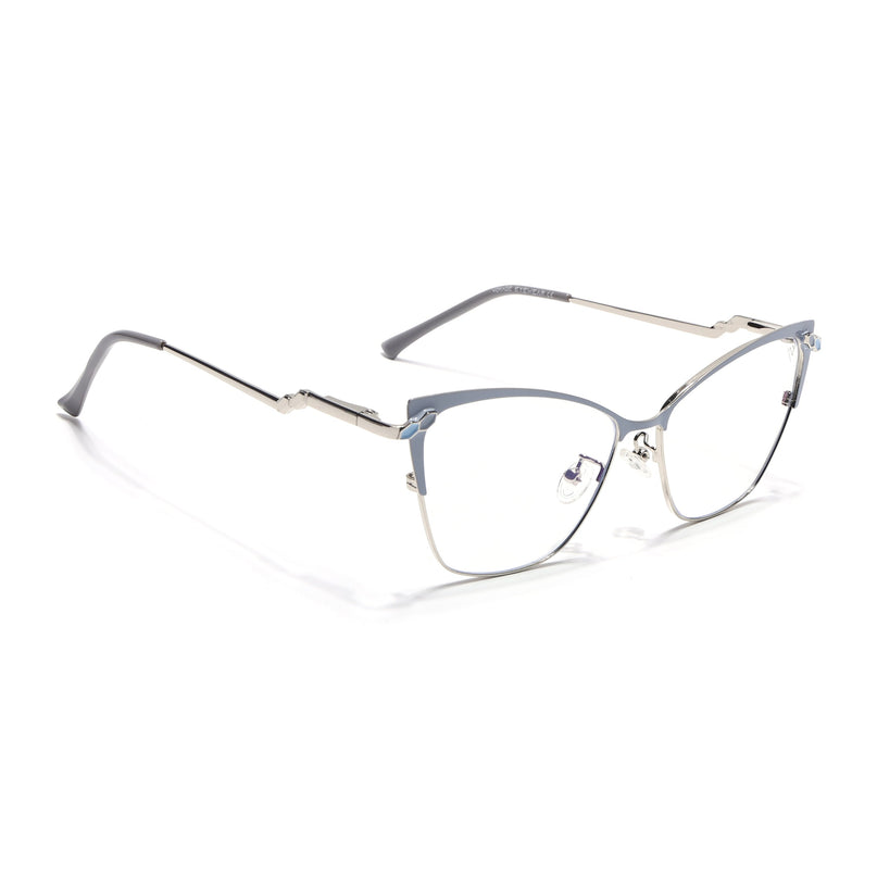 Voyage Glam Sky Blue & Golden Cateye Eyeglasses for Women - MG4401-C5