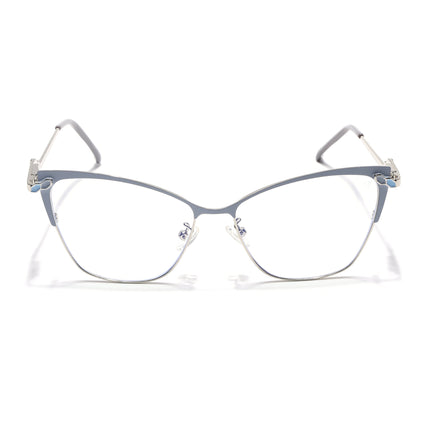 Voyage Glam Sky Blue & Golden Cateye Eyeglasses for Women - MG4401-C5